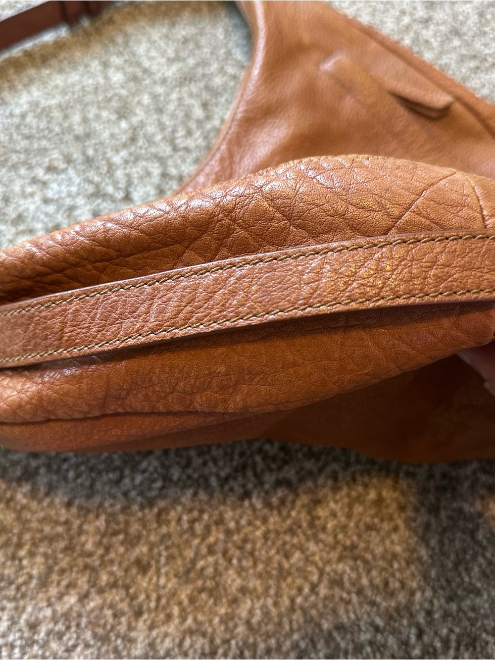 Lucky Brand Cognac Brown Leather Hobo Bag - Picture 7 of 16